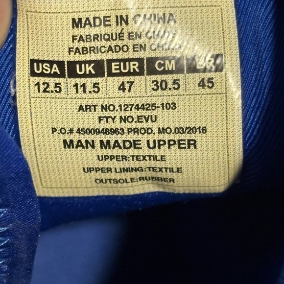 Under Armour Armour Curry 2.5 basketball shoes Men's 12.5 Blue/Gold CLEAN - Picture 7 of 9